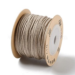 ポリエステルツイストコード  ラウンド  DIYのジュエリーには  アンティークホワイト  1.2mm  約38.28ヤード（35m）/ロール&nbsp;OCOR-G015-01B-36