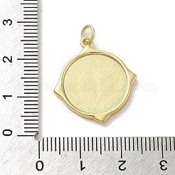 真鍮チャーム  丸カン付き  クロスとフラットラウンド  14KGP本金メッキ  23.5x21x2mm  穴：3.2mm&nbsp;KK-E091-07G