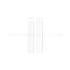 2種類のスタイルのアクリル定規2個  裁縫道具用品  長方形  透明  230x40x3mm  穴：4mm  1個/スタイル&nbsp;AJEW-WH0270-327