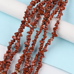 天然石レッドジャスパービーズ連売り  チップ  1.5~4.5x3~13x2.5~8mm  穴：0.6mm  30.94~31.97インチ（78.6~81.2cm）&nbsp;G-G0003-B09