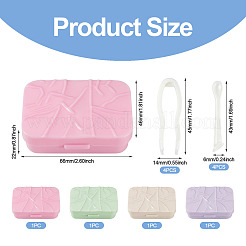 4袋4色入りプラスチックコンタクトレンズケアツールセット  ケースを含める  ピンセットとアプリケーター  ミックスカラー  46x66x22mm  1袋/色&nbsp;AJEW-TAD0001-01