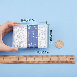 30個のレジンペンダント  合金ループ付き  パンダ  ホワイト  18.5x19.5x8.5mm  穴：2mm&nbsp;RESI-SC0002-33