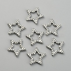 304ステンレススチールリンクリング  ぶつかった星  ステンレス鋼色  10.5x11x1.5mm&nbsp;STAS-TAC0016-01P