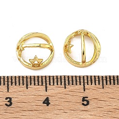 真鍮製のビーズフレーム  長持ちメッキ  ラックめっき  スター  ゴールドカラー  10.5x5mm  穴：1mm&nbsp;KK-G557-19G