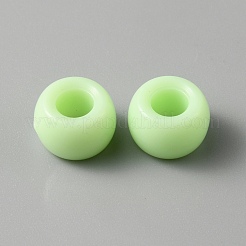 プラスチックビーズ  ポニービーズ  ロンデル  薄緑  9x6mm  穴：3.6mm  約4000個/1000g&nbsp;KY-WH0049-18B