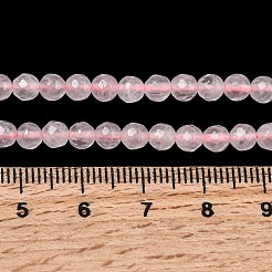 天然なローズクォーツの宝石ビーズ  ラウンド  ピンク  4mm  穴：0.8mm  約93個/連  15インチ&nbsp;GSF4mmC034
