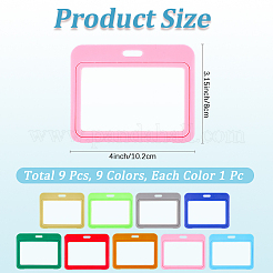 アクリル名刺ホルダー  長方形  ミックスカラー  80x102x5.5mm  穴：5x15.5mm  9色  1pc /カラー  9個/セット&nbsp;AJEW-CP0009-23B