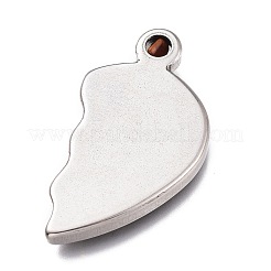 304ステンレススチール製スプリットペンダント  言葉で心の半分  アンティークシルバー  29x15.5x3mm  穴：3mm&nbsp;STAS-Z008-15
