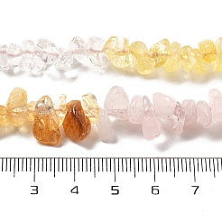 天然水晶、ローズクォーツ、シトリンビーズ連売り  チップ  4~17x4~10x1~8mm  穴：0.8~1mm  約116~131個/連  15.35''~16.14''（39~41センチメートル）&nbsp;G-L610-A23-01