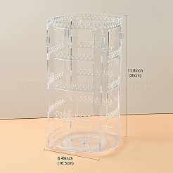 回転アクリルイヤリングディスプレイスタンド  ジュエリーオーガナイザーラック  透明  30x16.5cm&nbsp;EDIS-N010-03