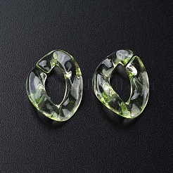 透明なアクリルコネクターリング  クイックリンクコネクター  アズキチェーン製造用  ツイストオーバル  薄緑  23.5x16.5x4.5mm  内径：6.5x13mm  約666個/500g&nbsp;MACR-S373-108-B06