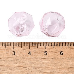 透明ガラスビーズ  多面カット  ラウンド  パールピンク  16x15.5x17mm  穴：1.6mm&nbsp;X1-GLAA-A041-01B-05