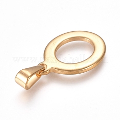 304ステンレスペンダント  ゴールドカラー  最初の文字.o  21x15x1.8mm  穴：3x7mm&nbsp;X-STAS-F106-95G-O-01