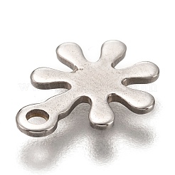 変色しない201ステンレススチールチャーム  花  ステンレス鋼色  12x9.5x1mm  穴：1.4mm&nbsp;STAS-I172-33P
