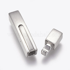 304ステンレススチール製バヨネット留め具  マット  つや消しプラチナ  28.5x5mm  穴：3x3mm&nbsp;STAS-O114-046MP-A