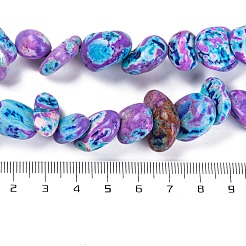 ナチュラルインペリアルジャスパービーズ連売り  染め  ナゲット  青紫色  4~19x9.5~19x6~12.5mm  穴：1~1.2mm  約38~41個/連  15.35~15.55''（39~39.5センチメートル）&nbsp;G-B083-C01-01