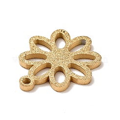 304ステンレスペンダントイオンプレーティング(IP)  テクスチャ  花  ゴールドカラー  13.5x12x1mm  穴：1mm&nbsp;STAS-J040-13B-G