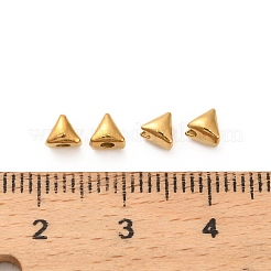 304ステンレススチールビーズ  三角形  イオンプレーティング（ip）  18KGP本金メッキ  4x4x3.5mm  穴：1~1.2mm&nbsp;STAS-D204-08G