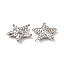 変色しない304ステンレススチールペンダント  星のチャーム  ステンレス鋼色  36x34x8mm  穴：3mm&nbsp;STAS-C073-03P