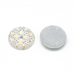 樹脂カボション  底面銀メッキ  半円/ドーム  ホワイト  20x3.5~4mm&nbsp;CRES-Q192-20mm-10AB
