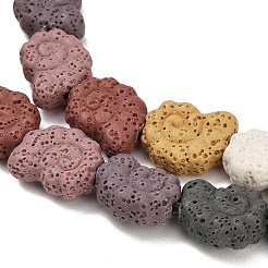 天然溶岩岩ビーズ連売り  染め  螺旋状の貝殻  ミックスカラー  16~17x13x6.5mm  穴：1.2mm  約26個/連  16.34~16.54''（41.5~42センチメートル）&nbsp;G-G347-01A