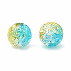 アクリルビーズ  透明なクラックルスタイル  ツートンスタイル  ラウンド  ディープスカイブルー  8mm  穴：2mm  約1840個/500g&nbsp;OACR-N002-01G