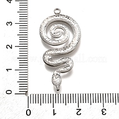 304ステンレスペンダント  スネークチャーム  変色防止  ステンレス鋼色  36.5x17x3mm  穴：2mm&nbsp;STAS-M116-07P