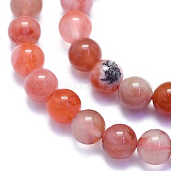 天然南赤瑪瑙ビーズ連売り  ラウンド  8~8.5mm  穴：0.8mm  約46個/連  15.08インチ（38.3cm）&nbsp;G-K310-C03-8mm