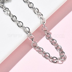 女性用304ステンレススチールローロチェーンブレスレット  ステンレス鋼色  6-3/4インチ（17.1cm）&nbsp;BJEW-Z152-01P