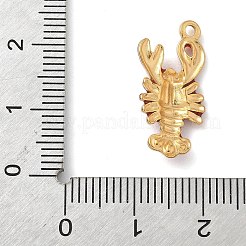 オーシャンシリーズ 304 ステンレススチール エナメルペンダント  ゴールドカラー  ロブスター  22x10.5x3mm  穴：1.5mm&nbsp;LS-STAS-K308-02A-G