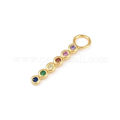 スターリングシルバー マイクロ パヴェ クリア キュービック ジルコニア ペンダント 925 個  ゴールドカラー  スティック  20x5x1.5mm  穴：3mm&nbsp;STER-G048-01G-02
