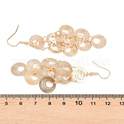 真鍮製ダングルピアス  鉄のイヤリングフック  ゴールドカラー  フラットラウンド  72x26mm&nbsp;EJEW-B157-02D-G