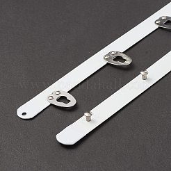 (不良見切り販売：キズ有り) アイアンコルセットバスク  コルセット用フック＆アイクロージャー  ビスチェ  ウエストテージナー  ホワイト  301x24x6mm&nbsp;LS-FIND-XCP0002-13