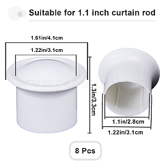 プラスチックカーテンロッドヘッド  コラム カーテンポール フィニアル  コラム  ホワイト  41x33mm  内径：28mm&nbsp;FIND-WH0419-86C
