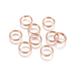 304ステンレススプリットリング  ダブルループ丸カン  ローズゴールド  10x2mm  内径：8mm  単線：1mm&nbsp;STAS-E484-70E-RG