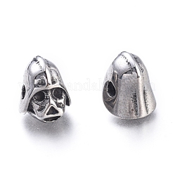 304ステンレススチールビーズ  剣闘士  アンティークシルバー  12x9.5x11mm  穴：2mm&nbsp;STAS-F243-30AS