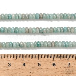 天然石アマゾナイトビーズ連売り  ロンデル  4x1.5mm  穴：0.7mm  約155個/連  14.96''（38センチメートル）&nbsp;X-G-L635-A35-4x2mm