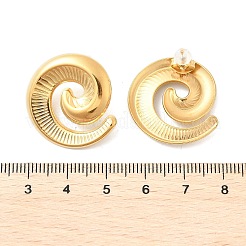 304ステンレススチールスタッドピアス  18KGP本金メッキ  フラットラウンド  24.5x24.5mm&nbsp;EJEW-B121-02G-01