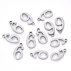 変色しにくい201ステンレススチールチャーム  数  レーザー切断  ステンレス鋼色  NUM。6  15x8x1.5mm  穴：1.5mm&nbsp;X-STAS-R108-06