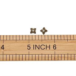 チベット風ビーズキャップ  花  アンティークブロンズ  6x6x2mm  穴：1mm&nbsp;TIBEB-TA0001-11-NR