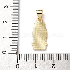 真鍮製エナメルペンダント  花を持つサボテン  ゴールドカラー  20.5x9x1.5mm  穴：3.5x4mm&nbsp;FIND-I054-01E-G