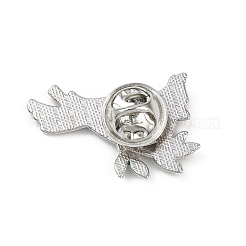 鳥のエナメルピン  バックパック用合金ラペルピンバック  鉛フリー＆カドミウムフリー  レッド  22x29.5mm&nbsp;JEWB-F039-03