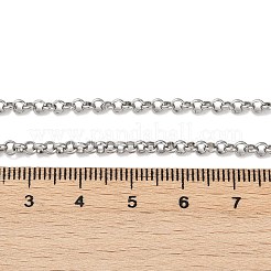 変色しにくい304ステンレススチールのローロチェーンネックレス  カニカン付き  ステンレス鋼色  23.7インチ（60.2cm）&nbsp;NJEW-L136-07P
