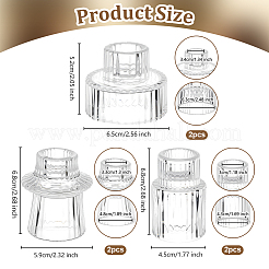 6個 3スタイル c両端ガラスキャンドルスティック  コラム  透明  51~69x45~59mm  内径：35~53mm  2個/スタイル&nbsp;AJEW-OC0013-93