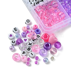 DIY アクリル & プラスチック ビーズ ブレスレット 作成キット  スミレ  7x3mm  穴：1.5mm&nbsp;DIY-FS0006-47