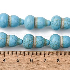 合成ターコイズ染色ビーズ連売り  ヒョウタン  ターコイズ  20.5x12mm  穴：1.2mm  約18個/連  14.49''（36.8センチメートル）&nbsp;G-B184-B02-03