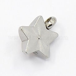 201ステンレススチールラインストーンスターチャームペンダント  グレードA  多面カット  アクアマリン  9x8x3mm  穴：1mm&nbsp;RB-M030-01B