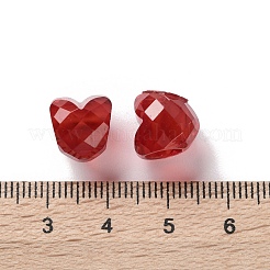 レジンヨーロピアンビーズ  ファセットピーチハートラージホールビーズ  ミックスカラー  10.5x10.5x10.5mm  穴：5mm&nbsp;RESI-M001-04