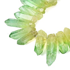 ツートンカラーのスプレー塗装を施した天然水晶のポイントビーズの連  ナゲット  多面カット  15~50x3~16x3~15mm  穴：0.5~1mm  約36~38個/連  14.96~17.13インチ（38~43.5cm）&nbsp;G-Q610-03D