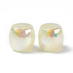 不透明なアクリルビーズ  ABカラー  マカロンカラー  バレル  きいろ  15.5x16.5mm  穴：3mm&nbsp;OACR-C009-01B
